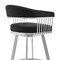 Armen Living Chelsea 29" Swivel Bar Stool with Brushed Stainless Steel and Black Faux Leather LCCSBABSBL30 - alternate 4